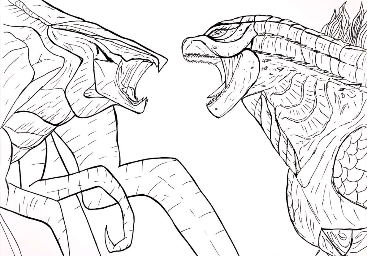 Раскраска Родана из Годзиллы