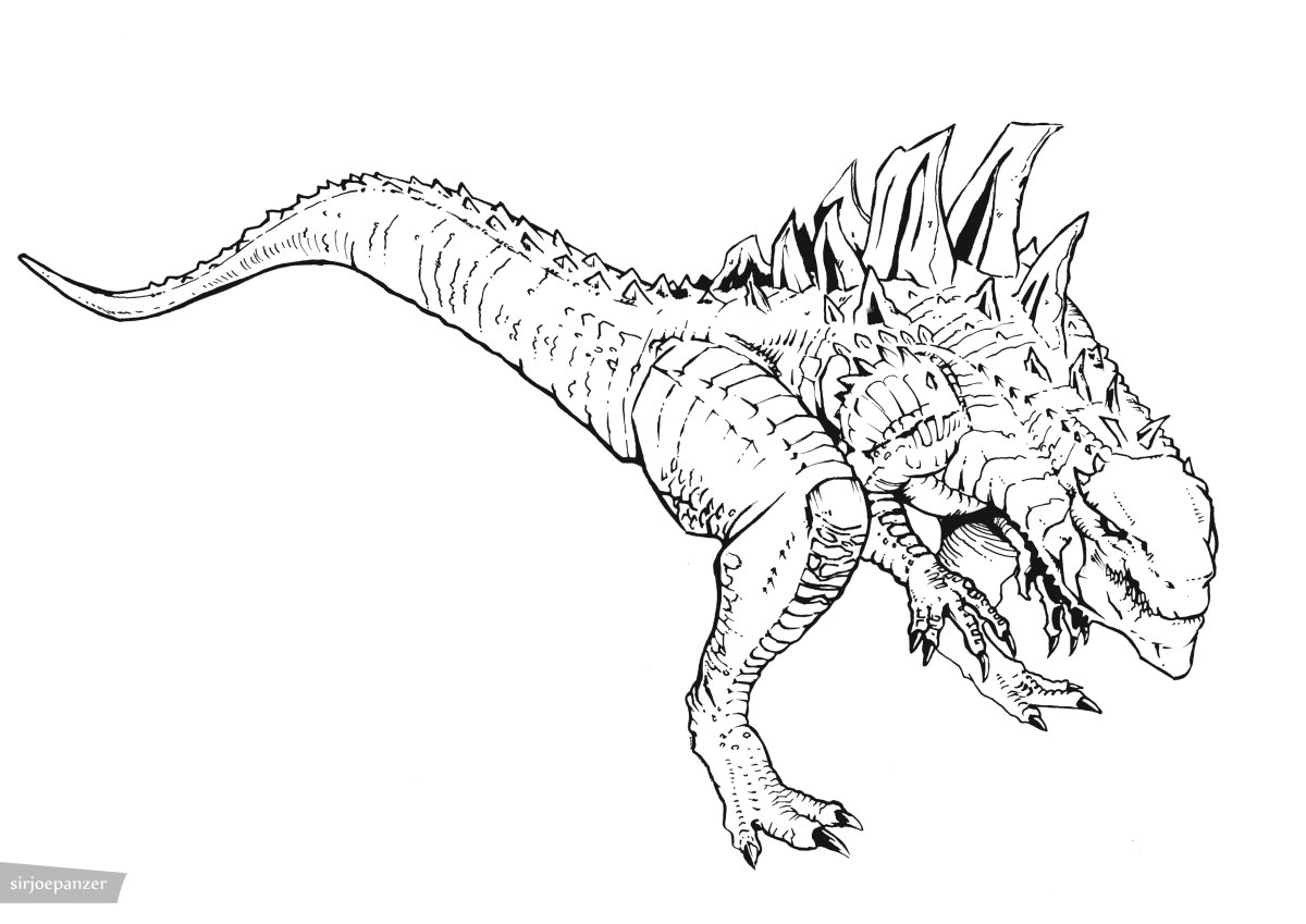 Раскраска динозавр Годзилла