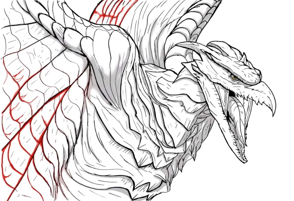 Раскраска Родана из Годзиллы