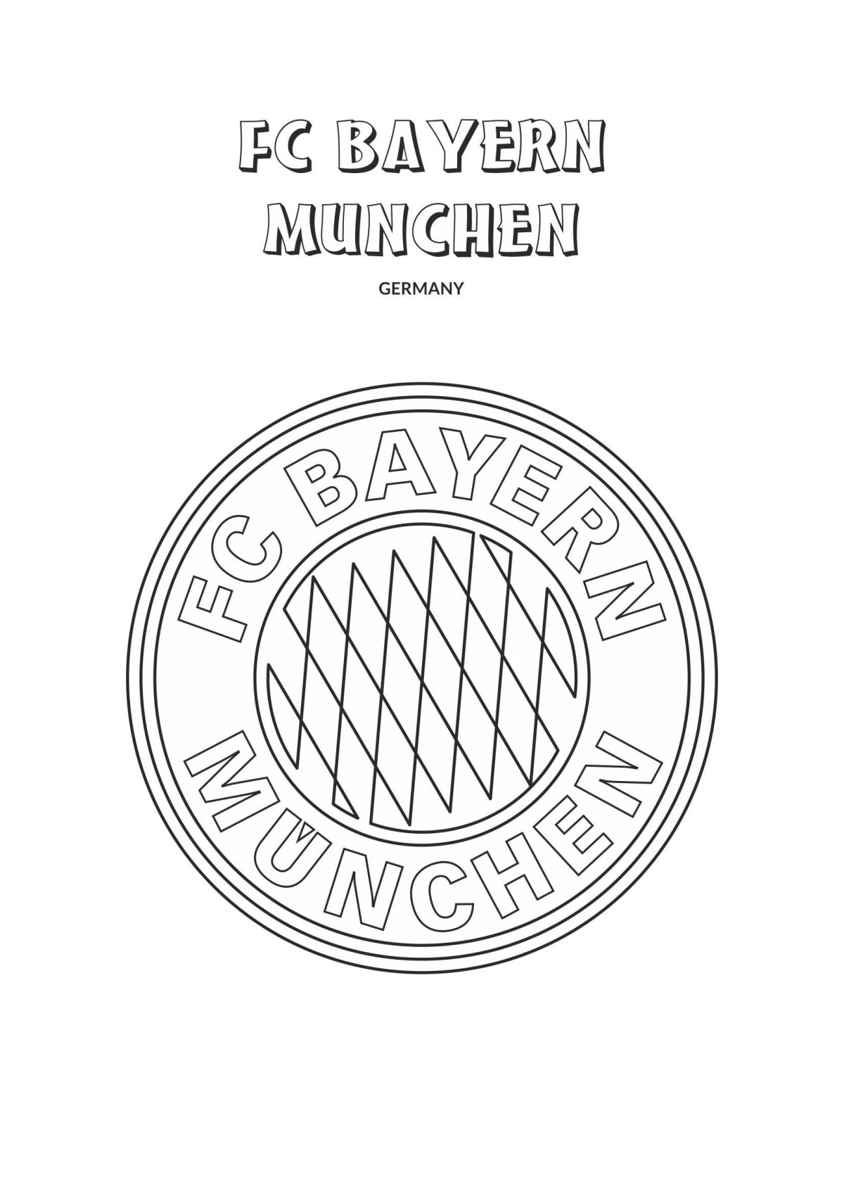 Мюнхен Бавария футбольный клуб раскраска