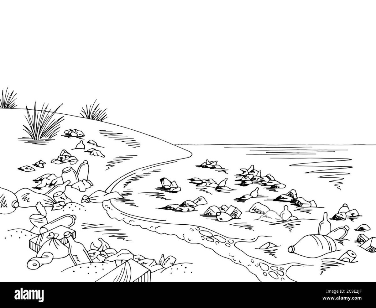 Раскраска загрязнение морей