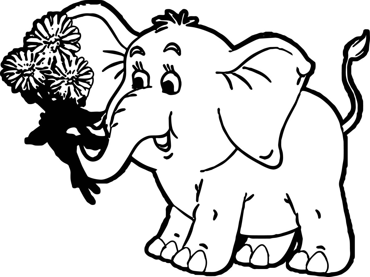 Слон раскраска