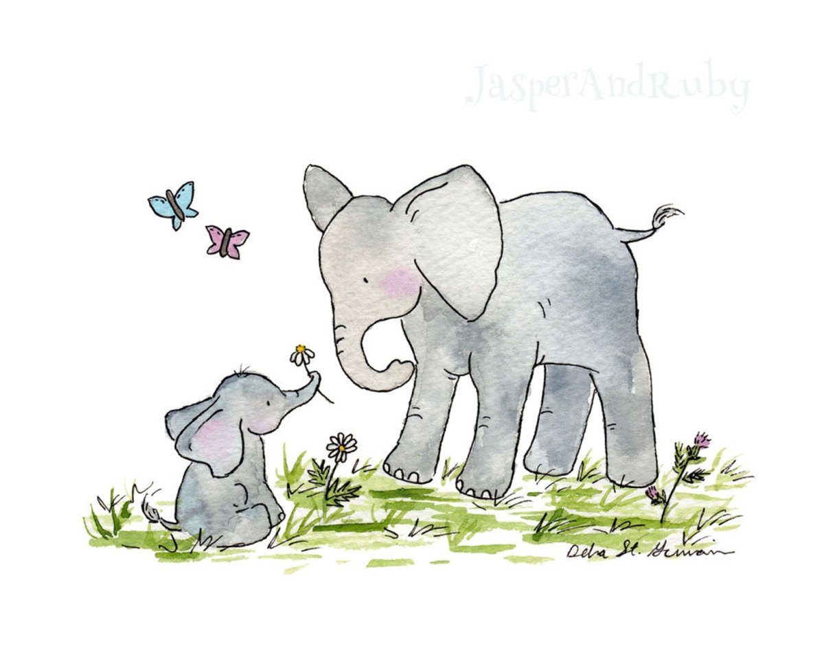 Слоник рисунок раскраска