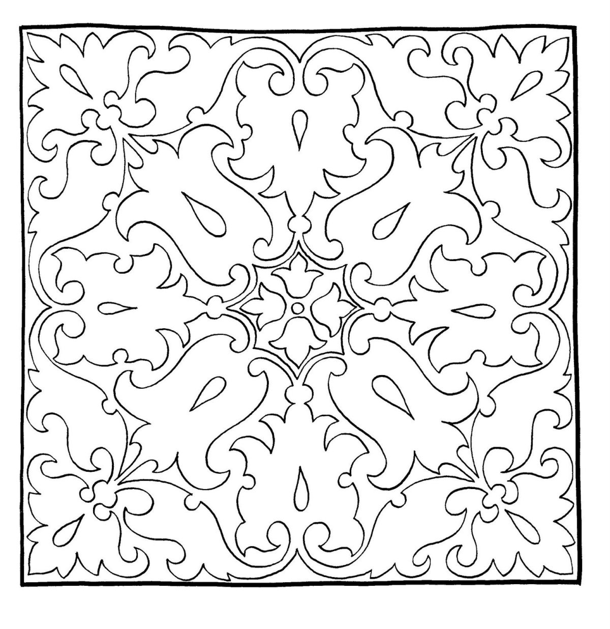 Трафарет ковра с орнаментом