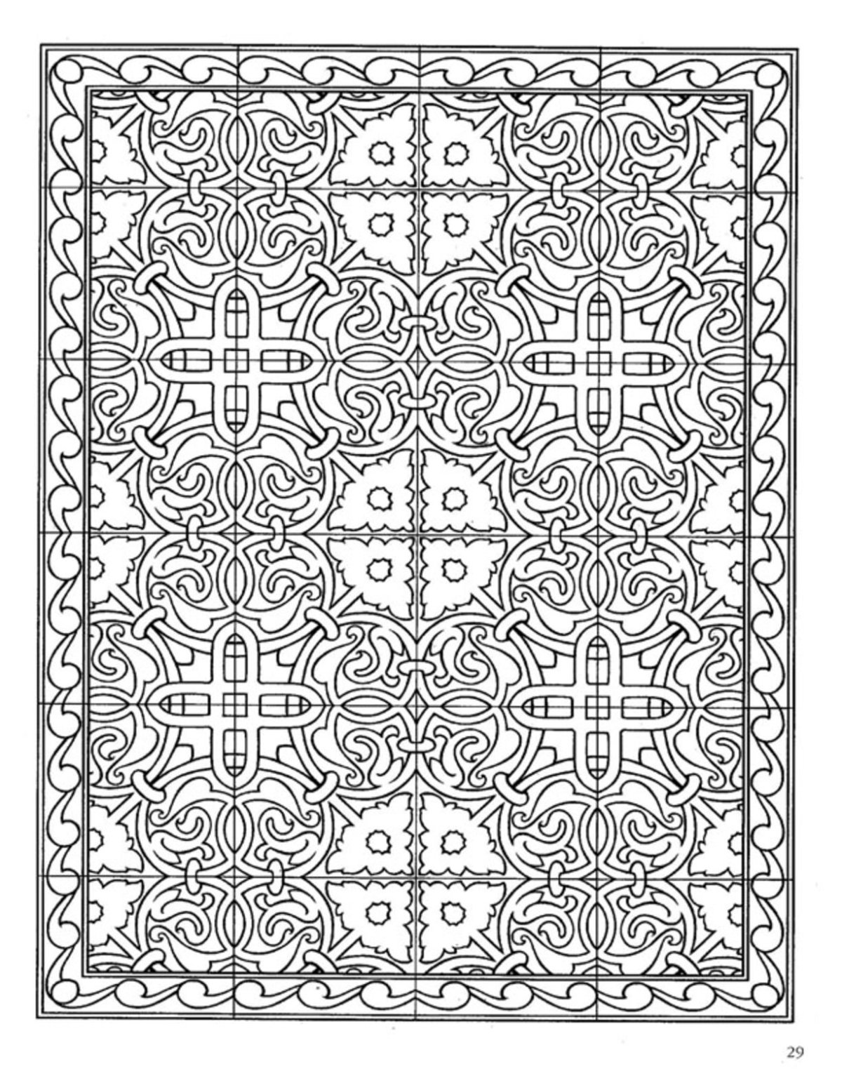 Раскраска ковер с орнаментом