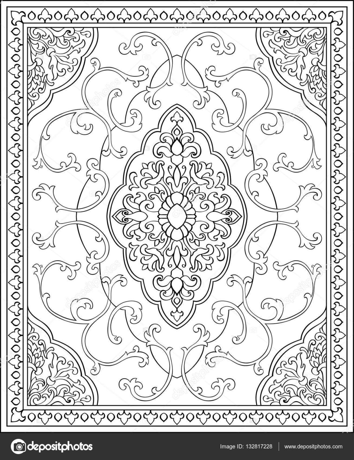 Эскиз орнамент восточного ковра