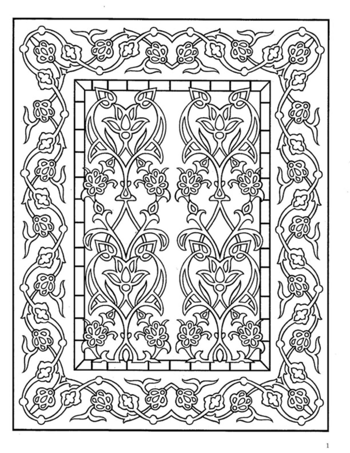 Раскраски ковры с узорами