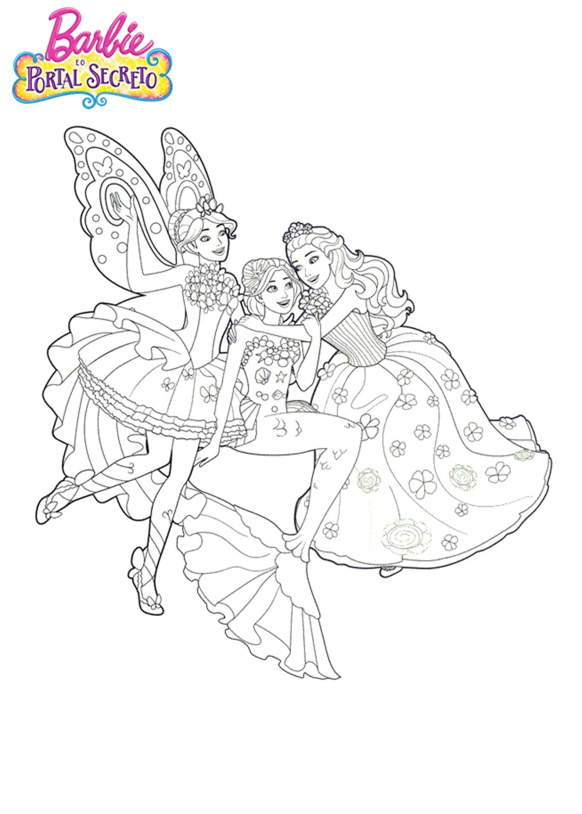 Раскраска Барби Русалочка