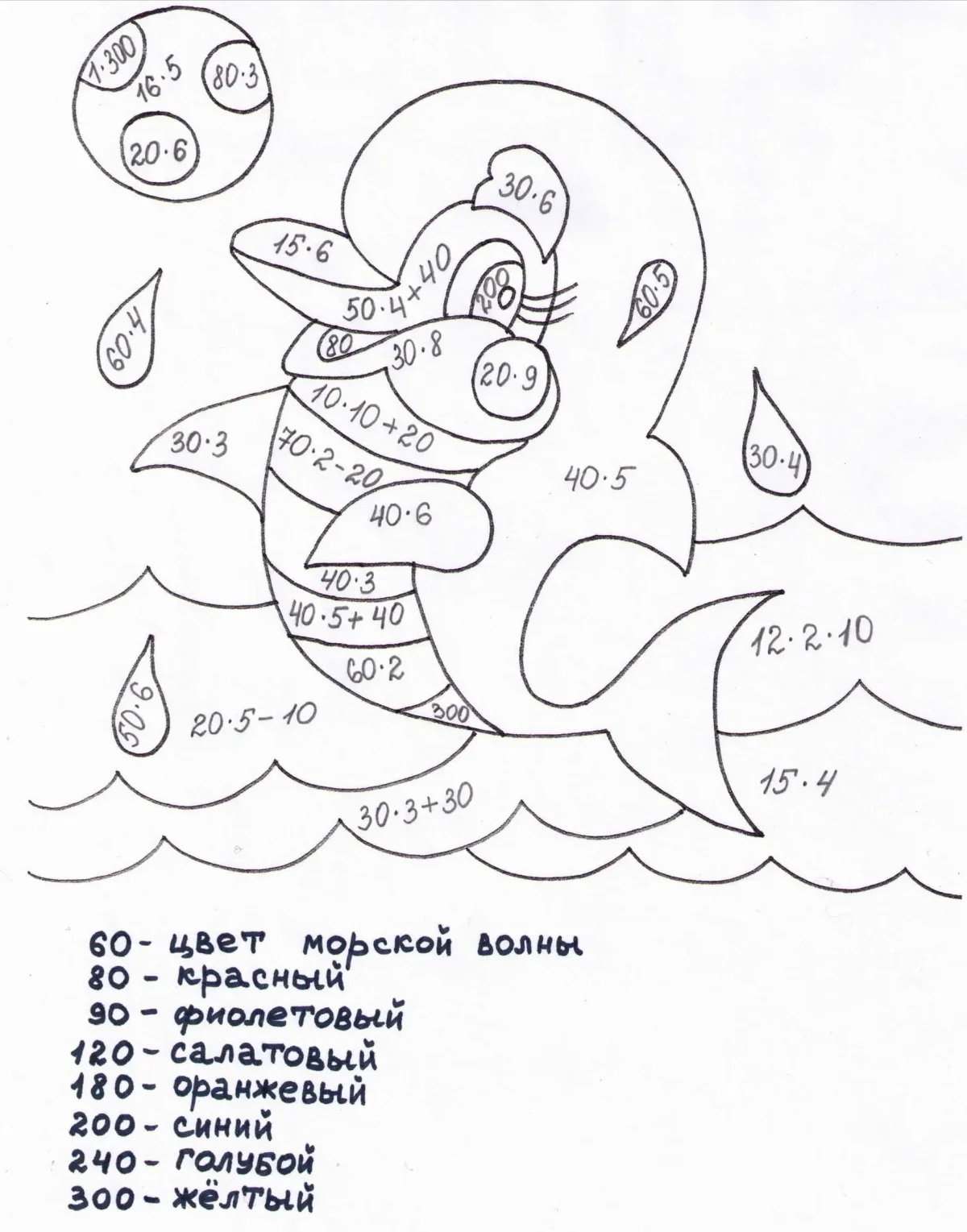 Раскраска внетабличное умножение