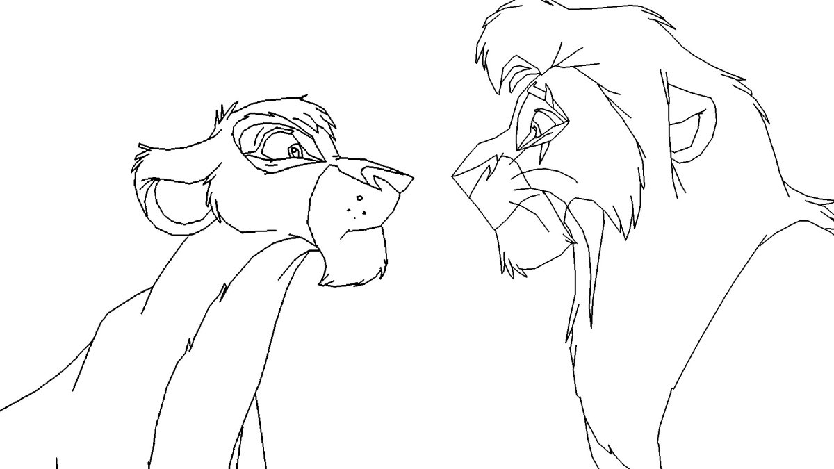 Король Лев раскраска шрам и Симба