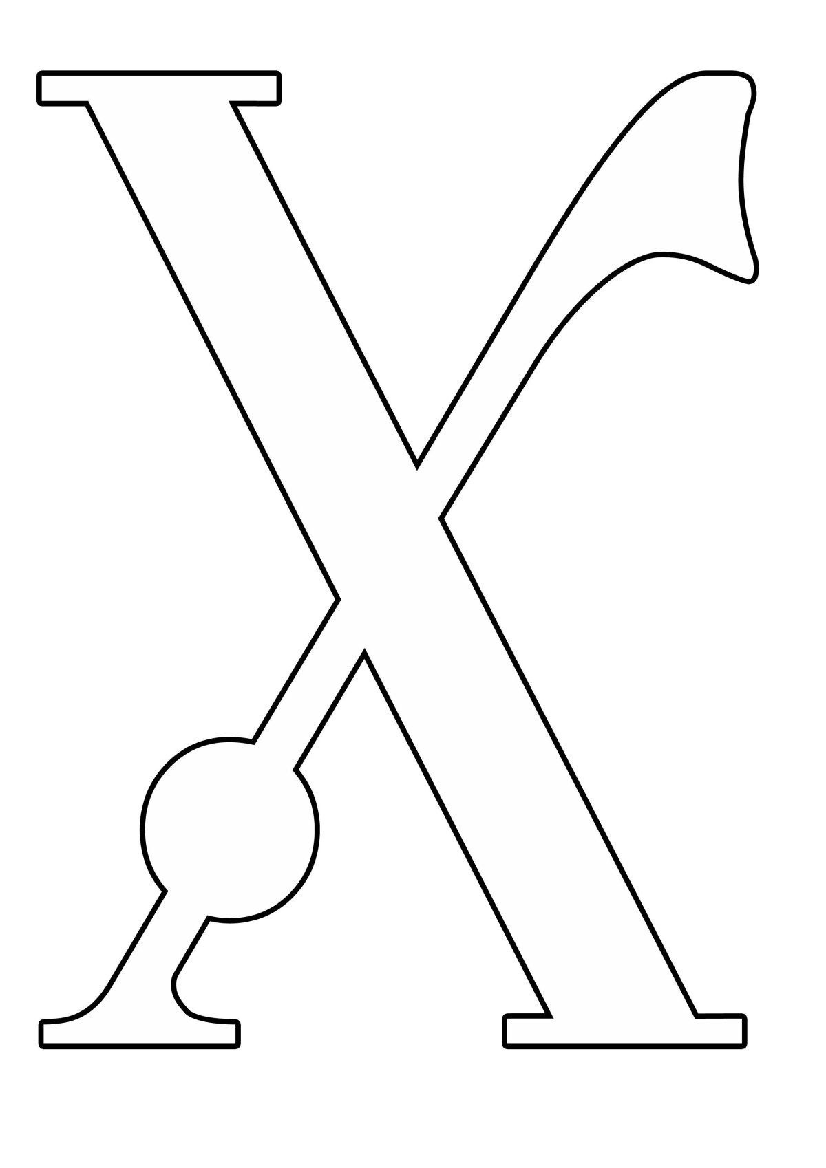 Буква х трафарет