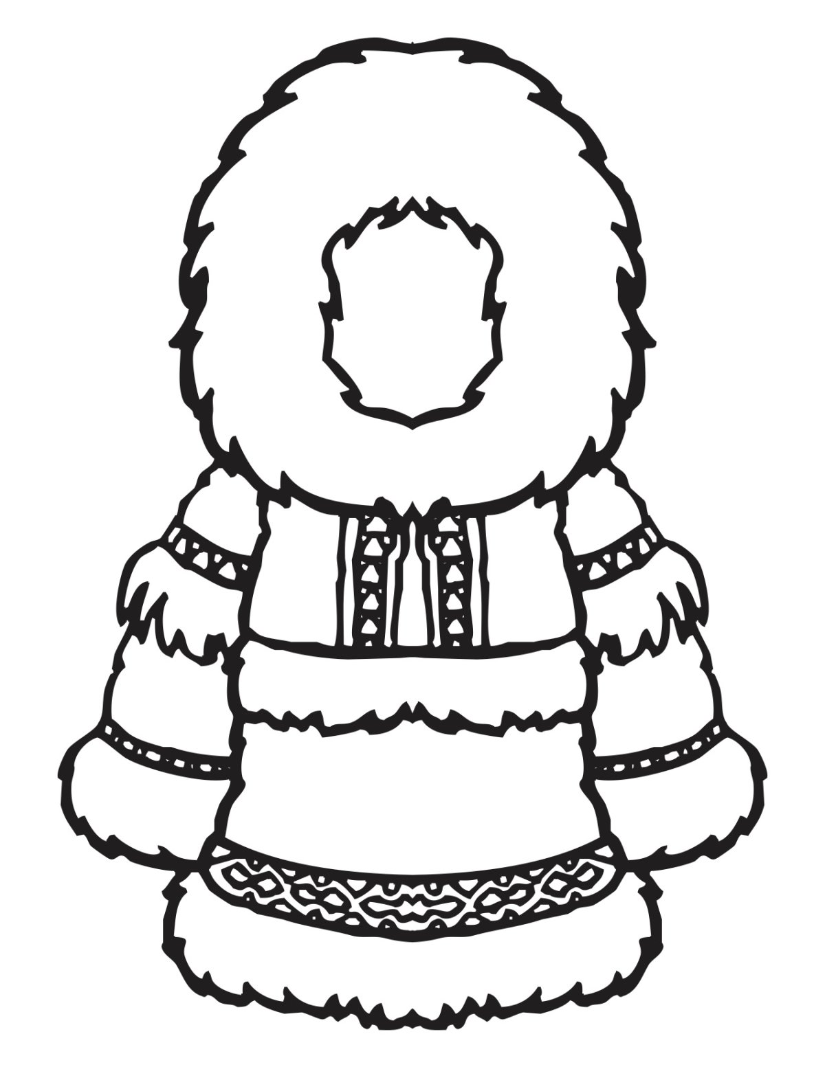 Шубка раскраска для детей