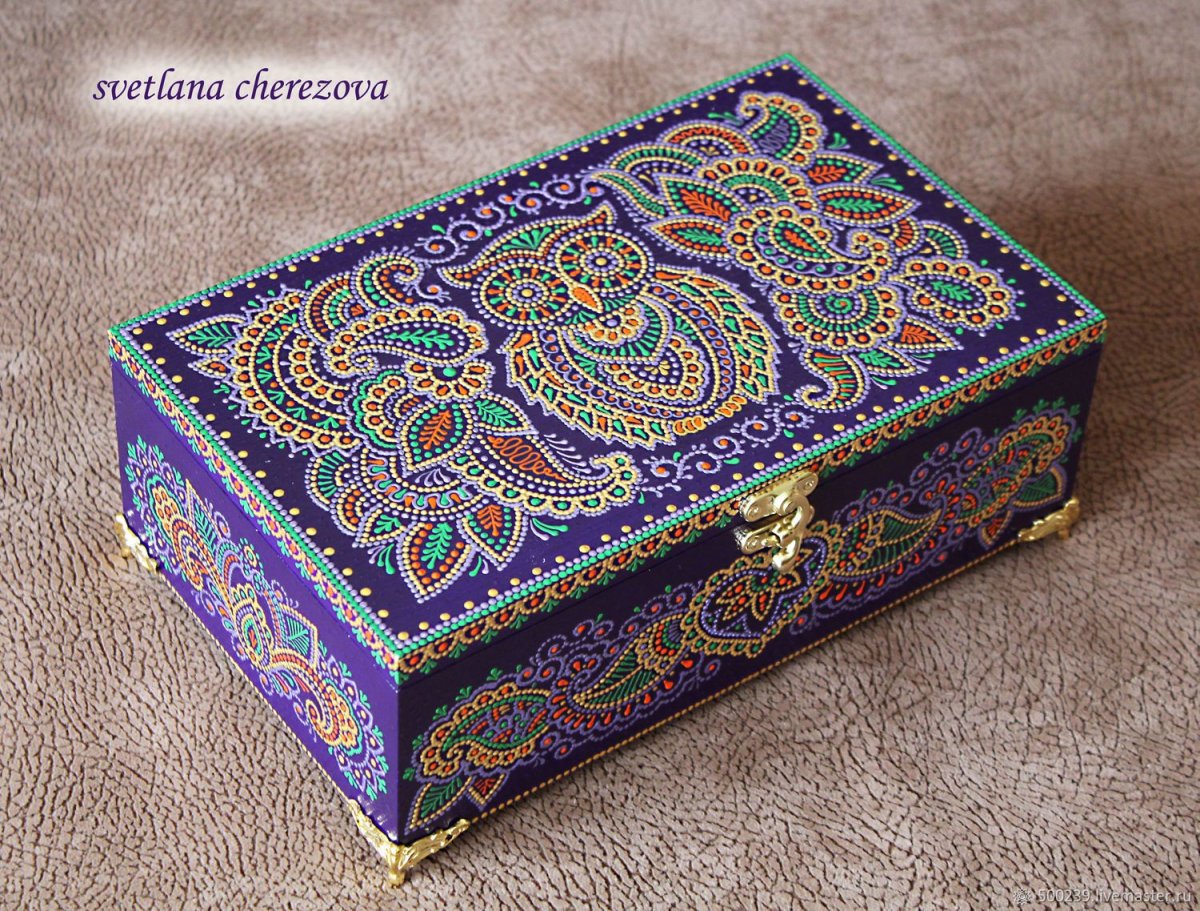 Роспись шкатулки орнамент