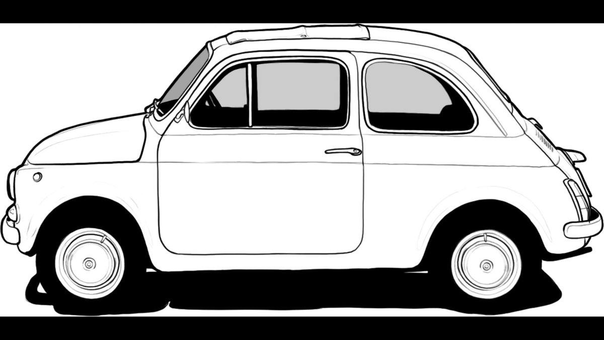 Фиат 500l раскраска