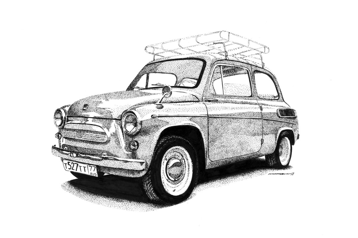 ЗАЗ 965 Запорожец карандашом