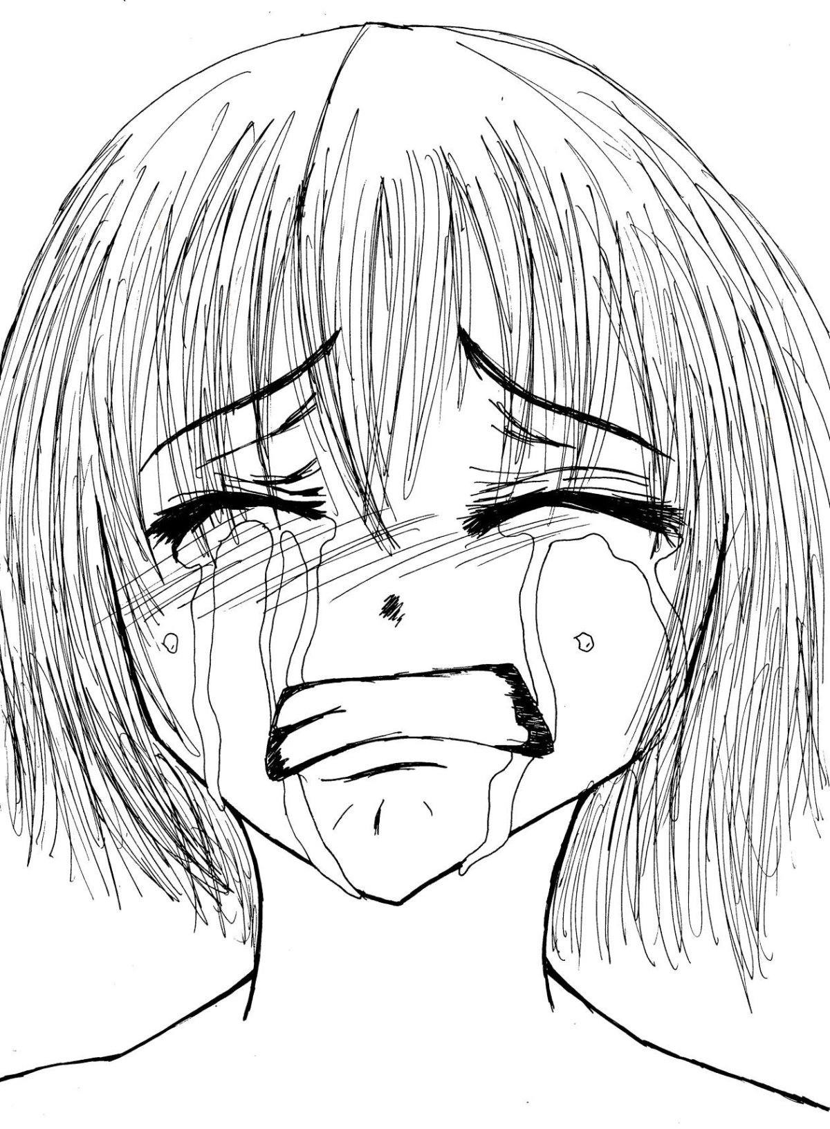 Грустное лицо аниме