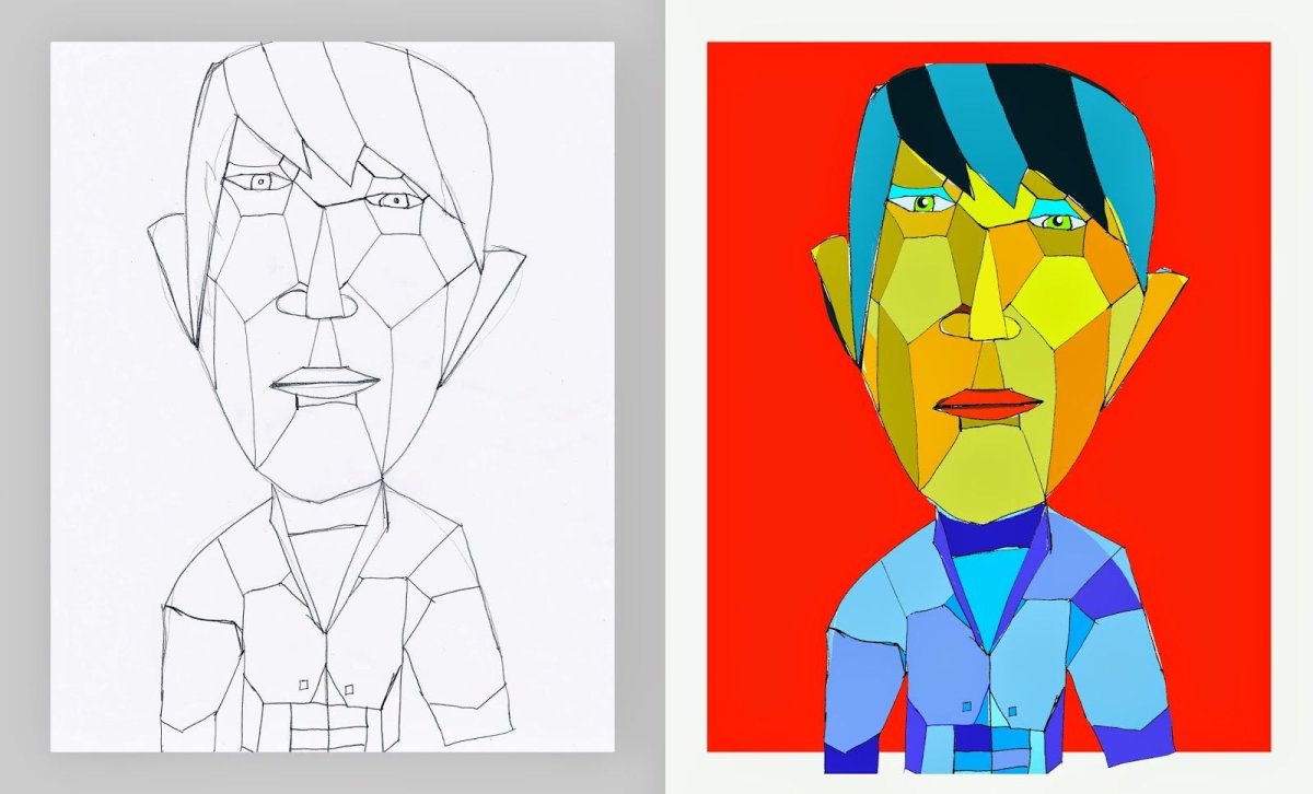 Раскраска портрет под Пикассо