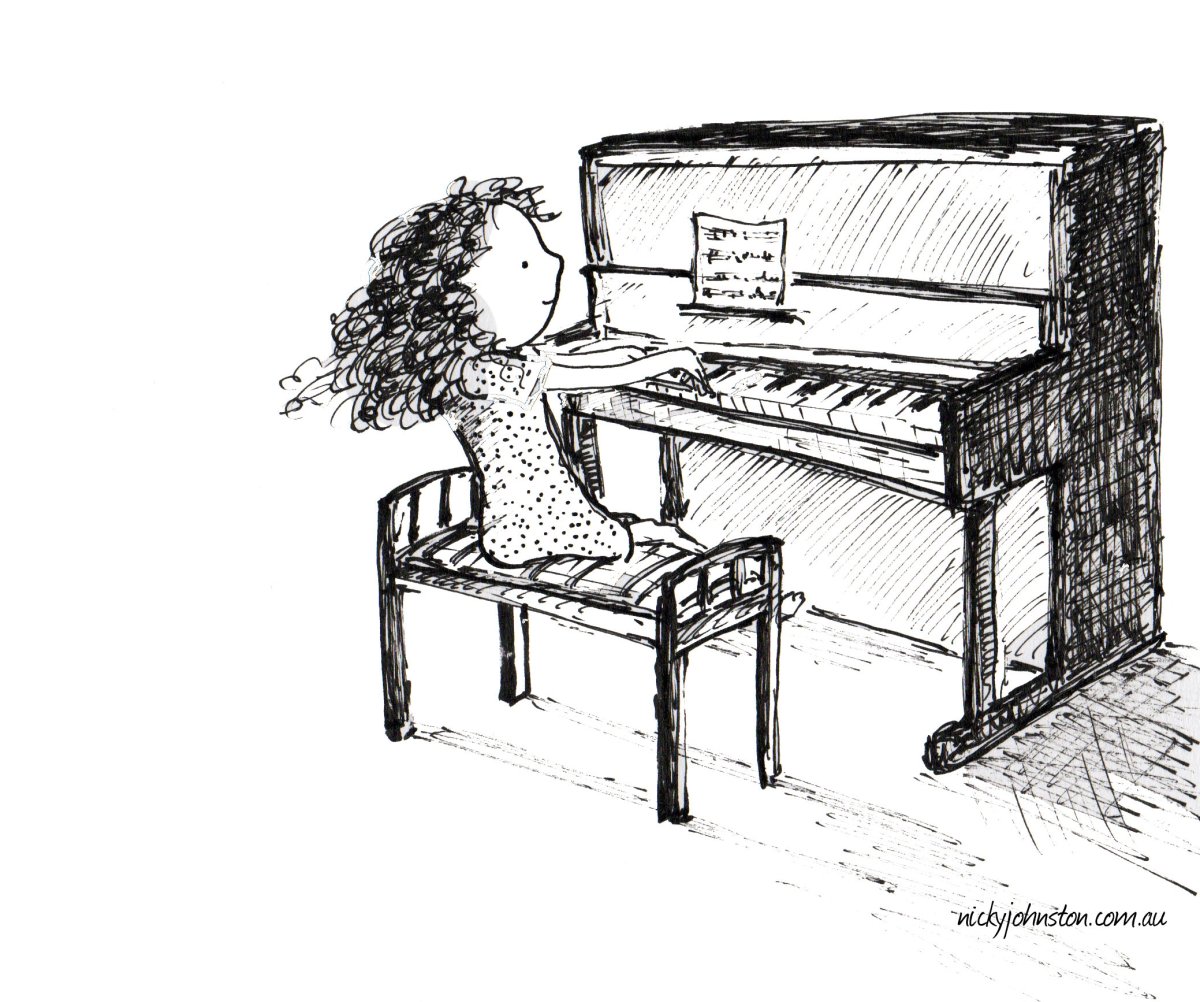 Фортепиано рисунок карандашом