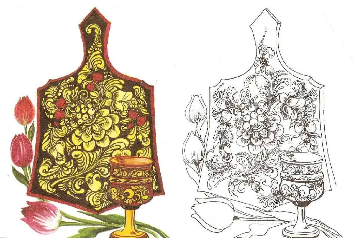 Хохлома раскраска