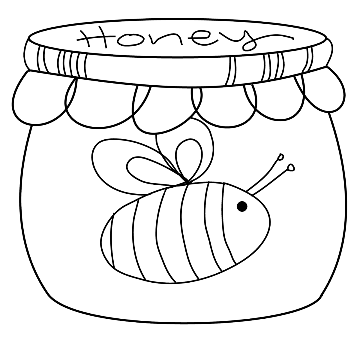 Бочонок с медом черно белый