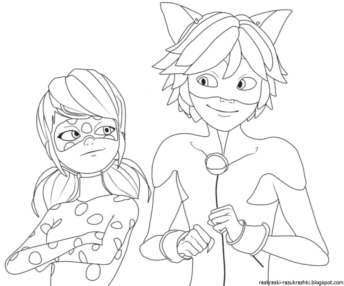 Раскраски для детей леди баг и супер кот