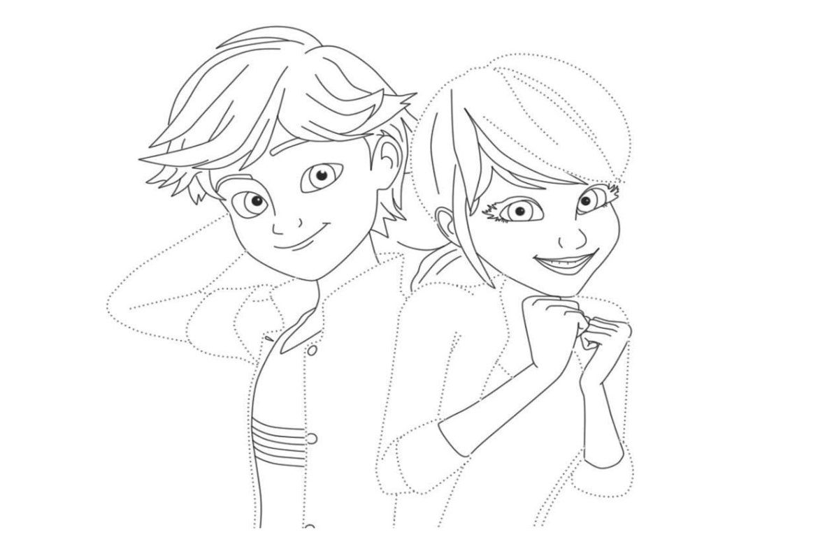 Раскраска леди баг и супер кот