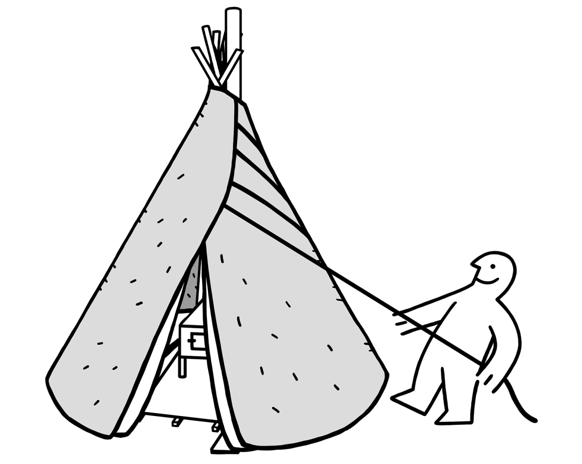 Шалаш раскраска для детей