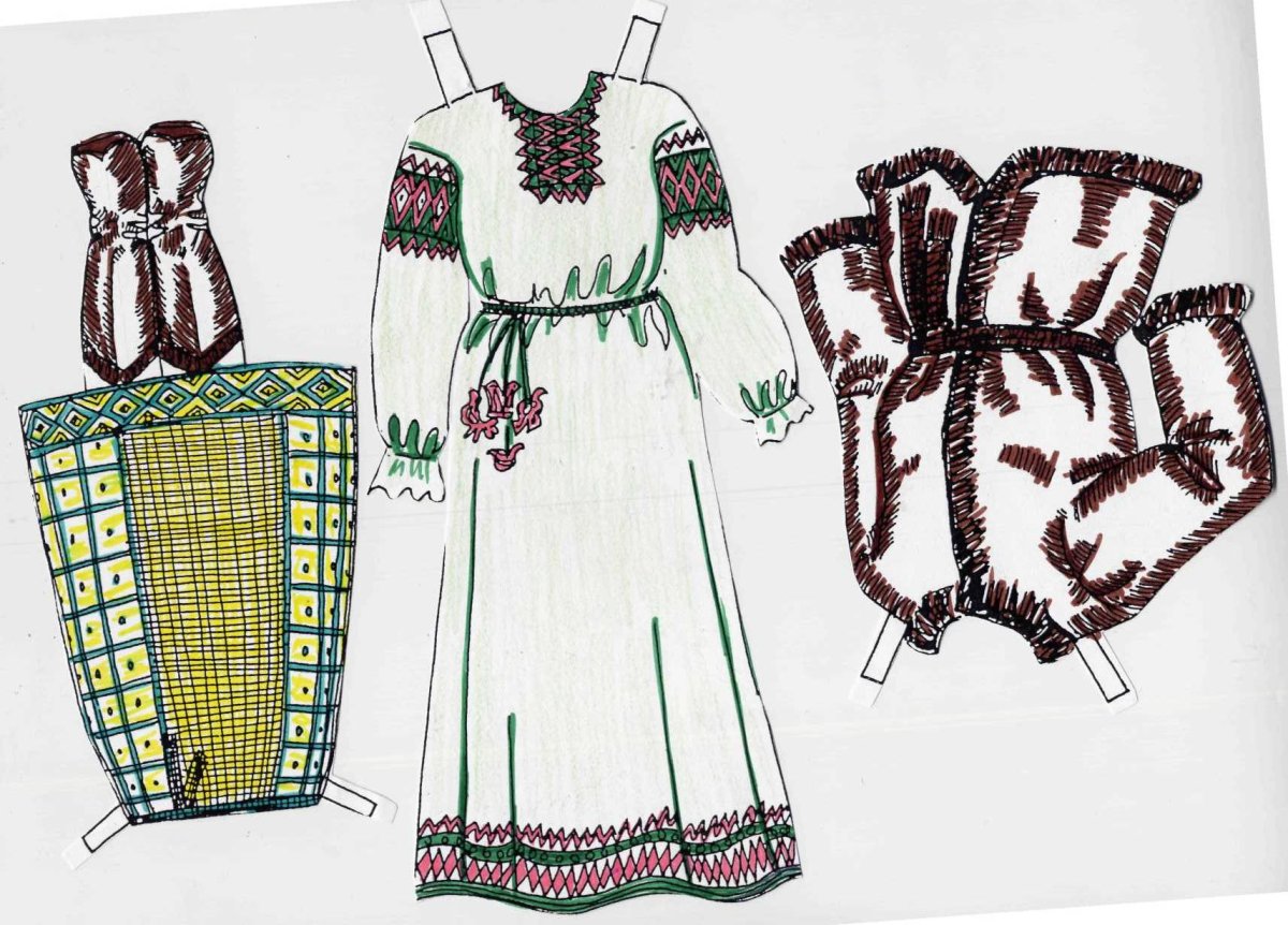 Русский костюм раскраска