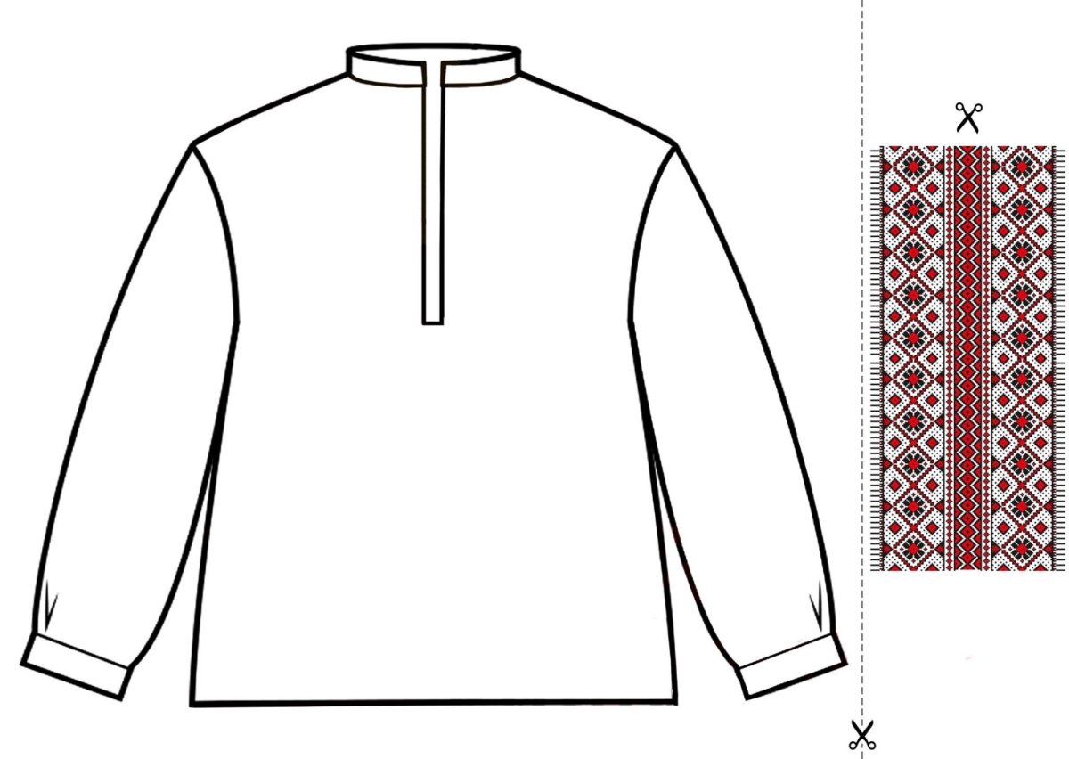 Трафарет русской рубахи