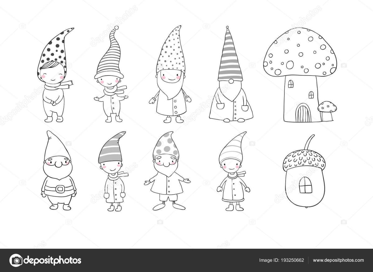 Скандинавский гномик раскраска