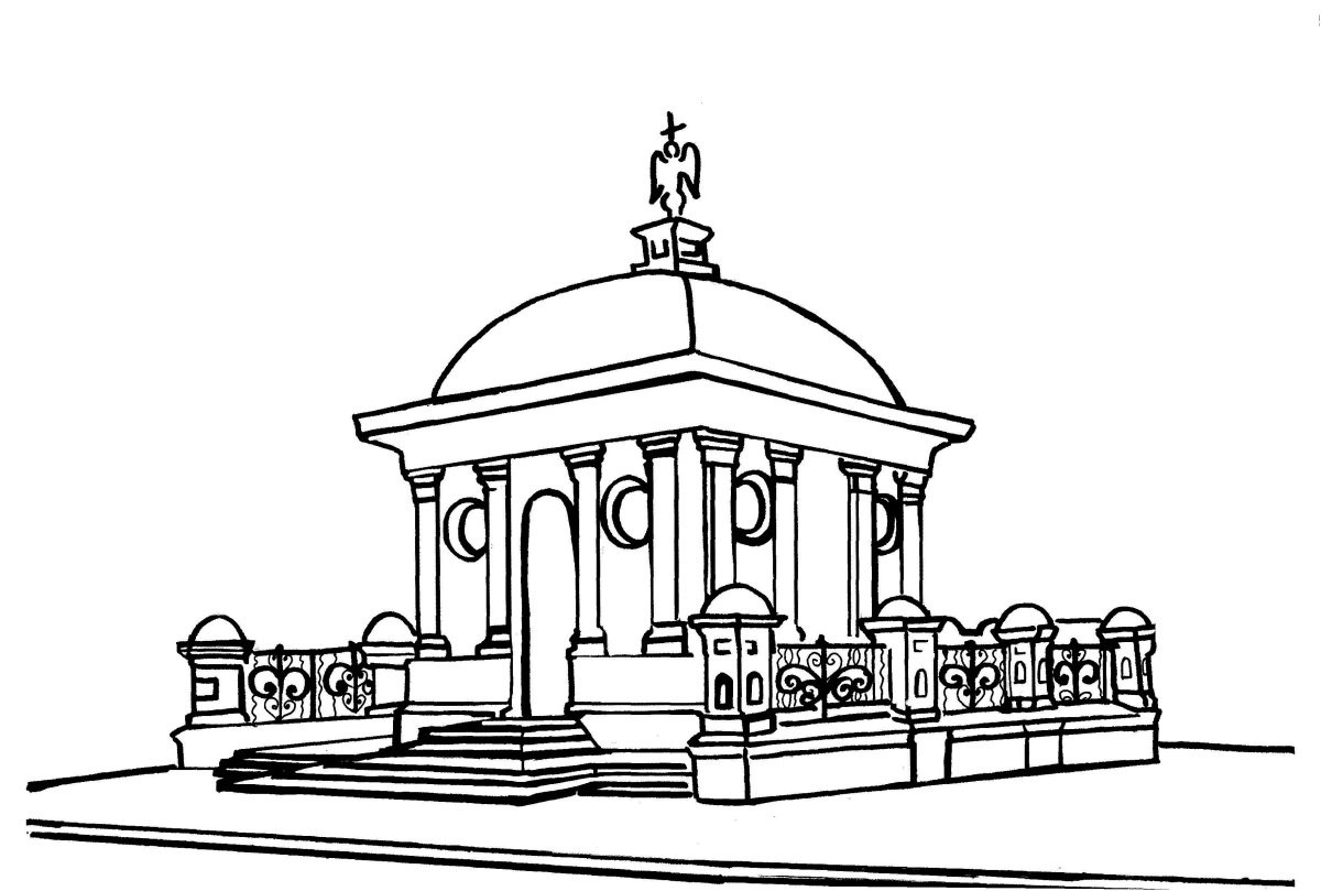 Ростральные колонны в Питере рисунок