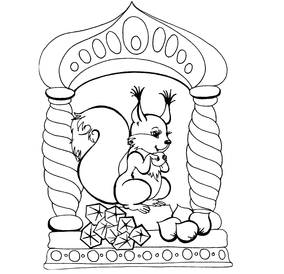 Избушка на курьих ножках раскраска