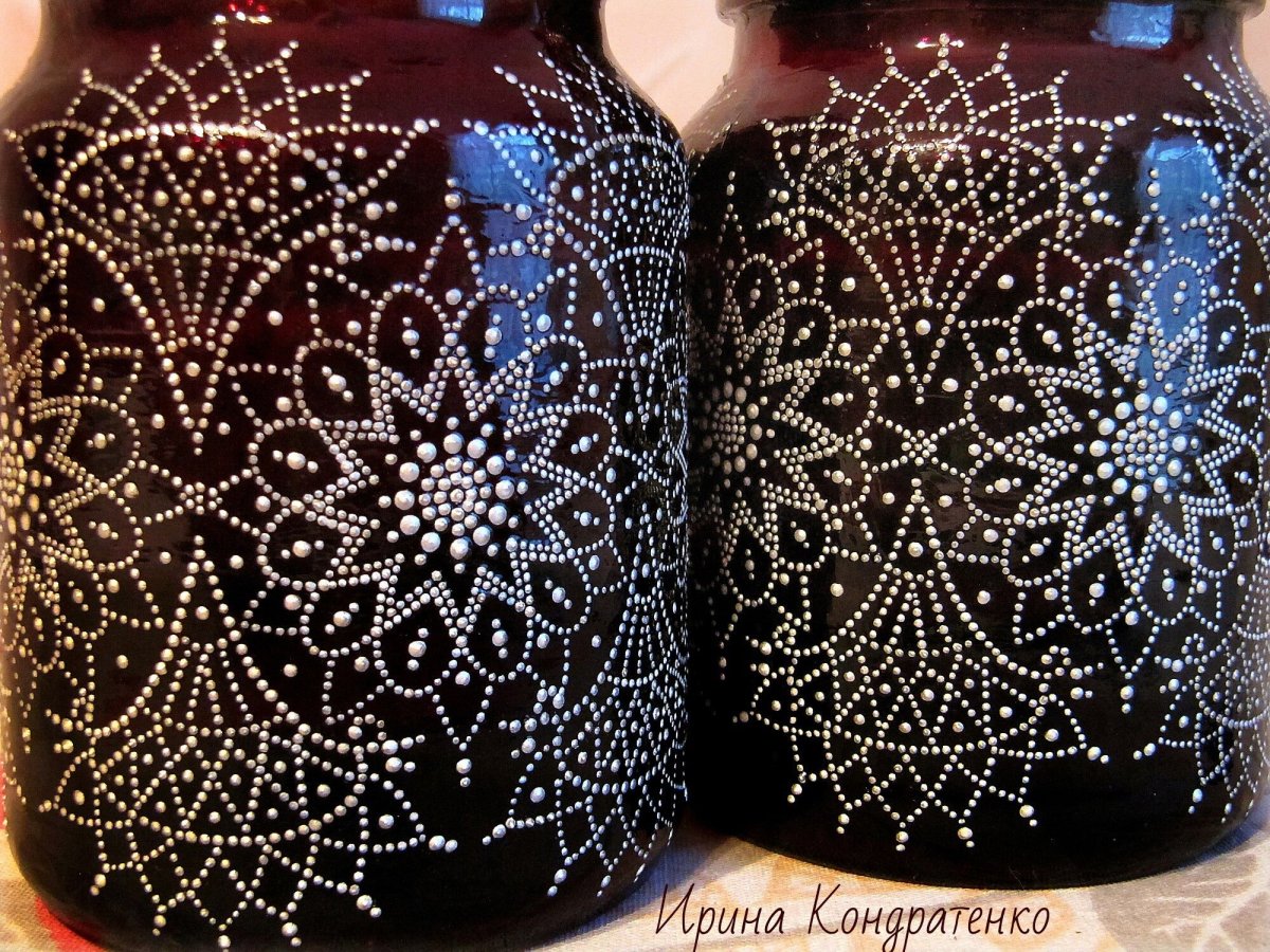 Кружевная роспись по стеклу