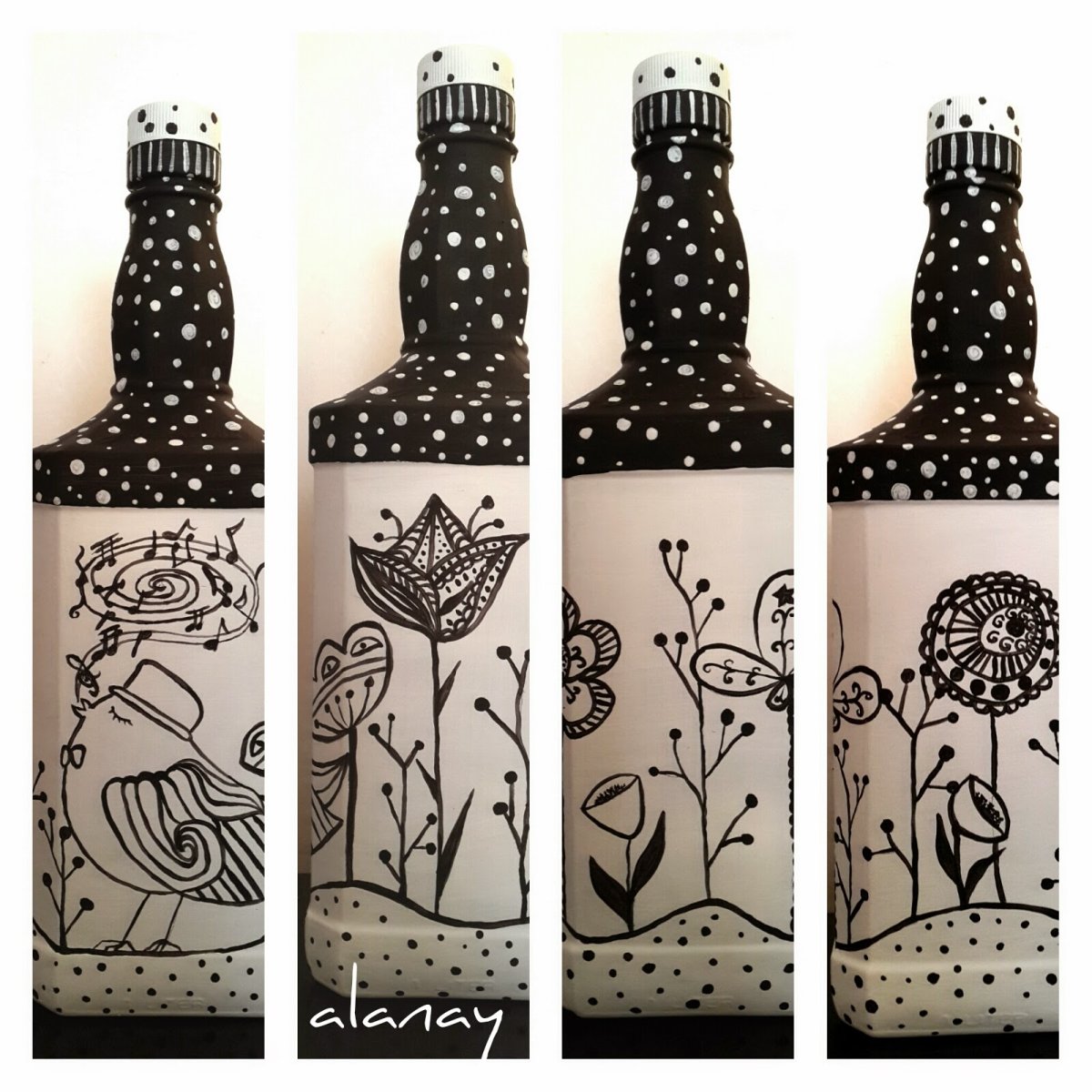 Трафарет для росписи стеклянных бутылок