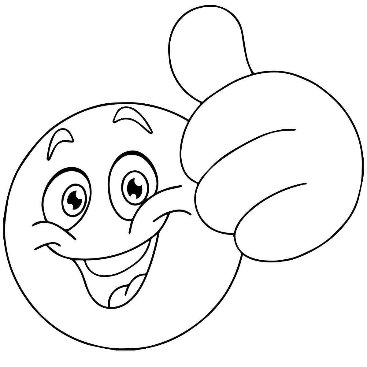 Веселый смайлик раскраска