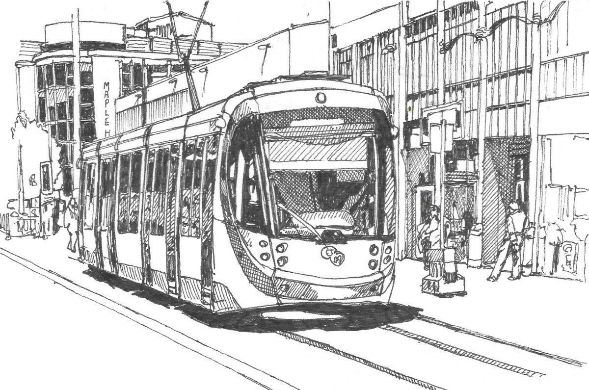 Трамвай раскраска