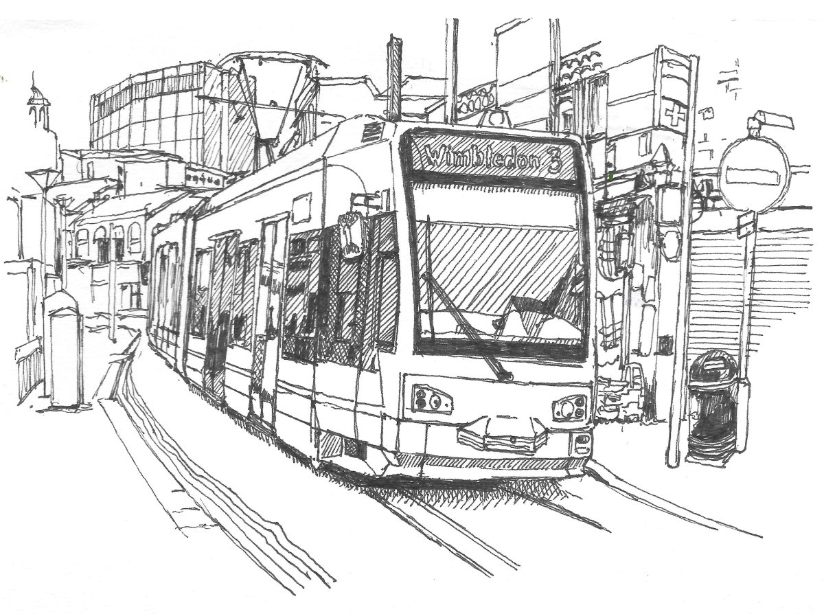 Раскраска автобусная остановка