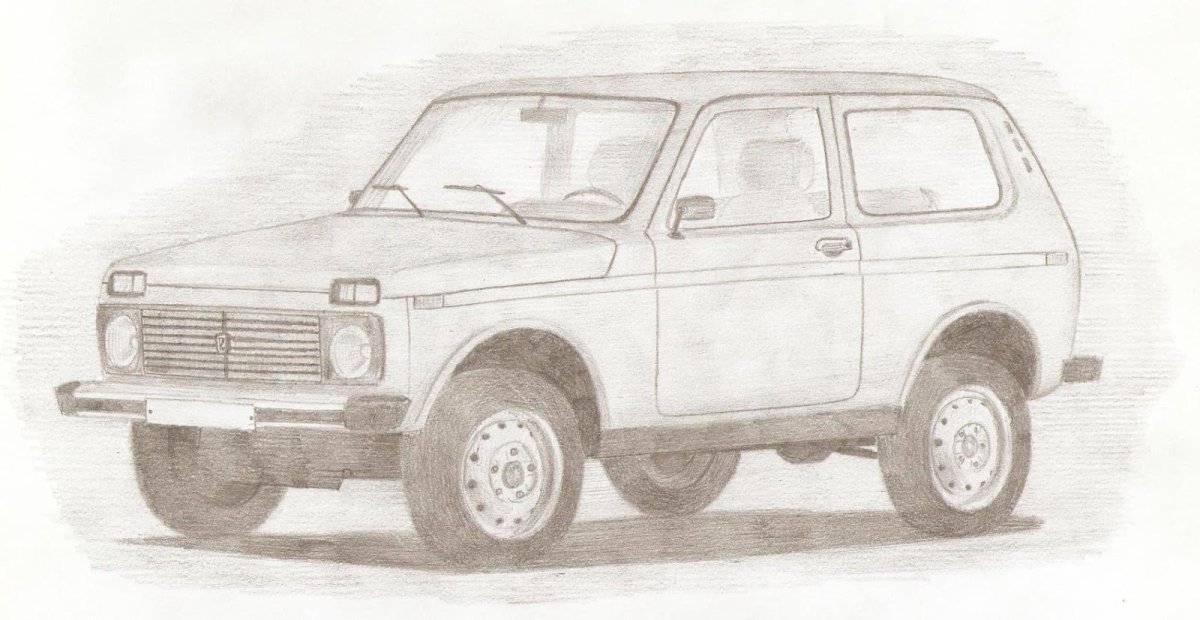 Машинка джип трафарет вид сбоку