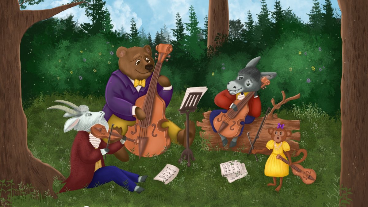 Рисунок к басне Крылова квартет 3 класс