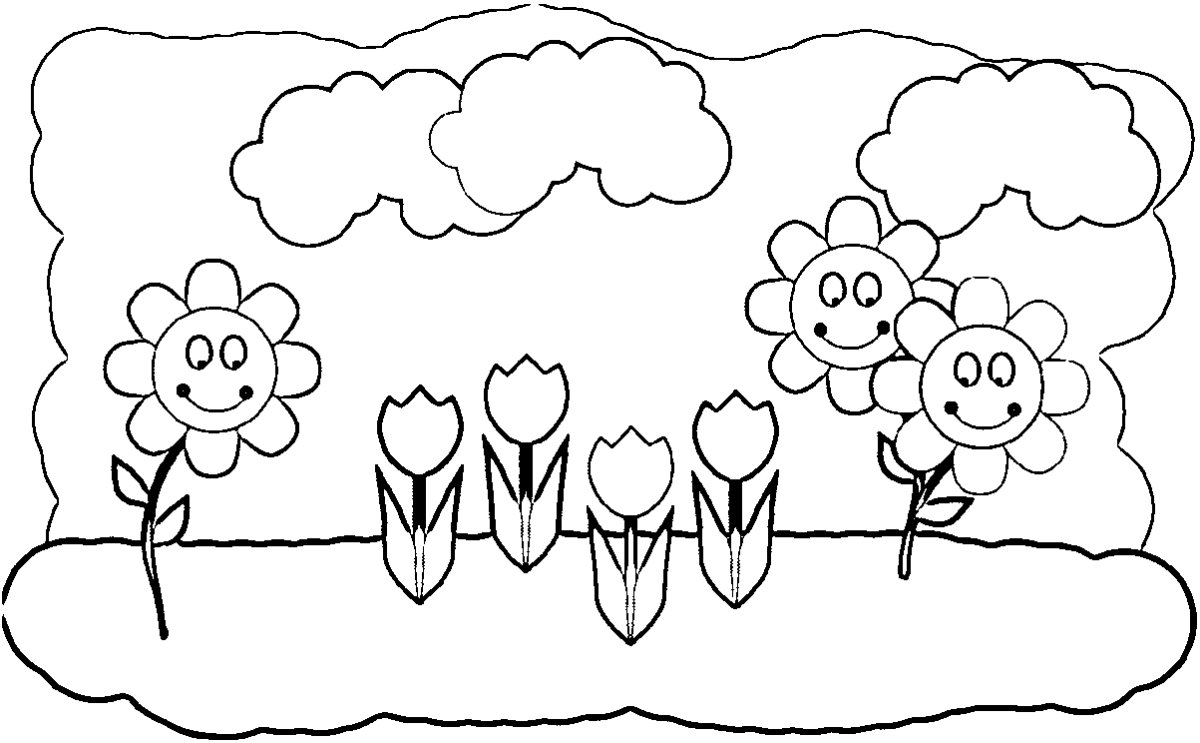 Весенняя Поляна раскраска для детей