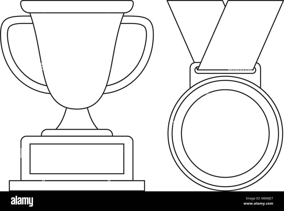 Раскраски кубки и медали