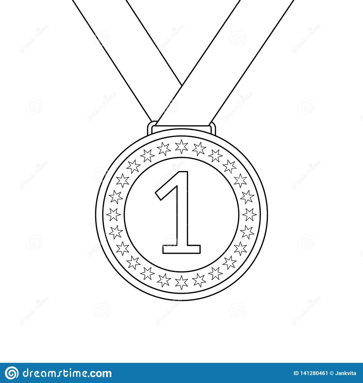Медаль для раскрашивания 1 место