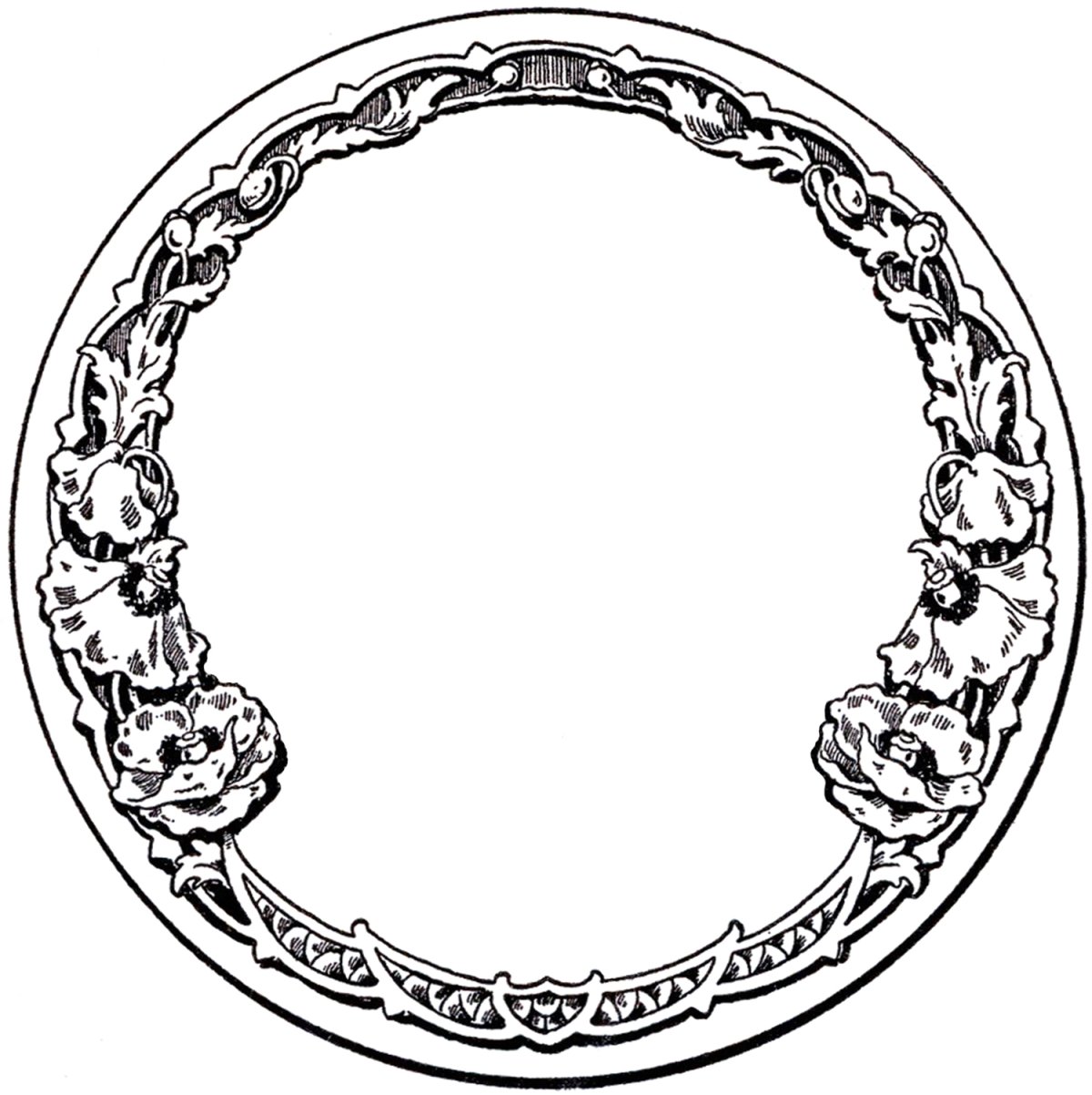 Круглая рамка трафарет