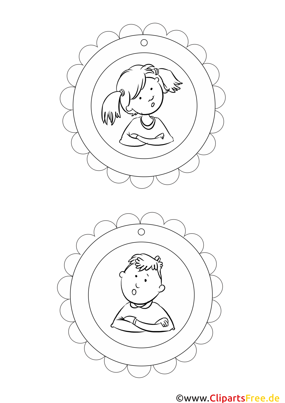 Медальки для детей черно белые