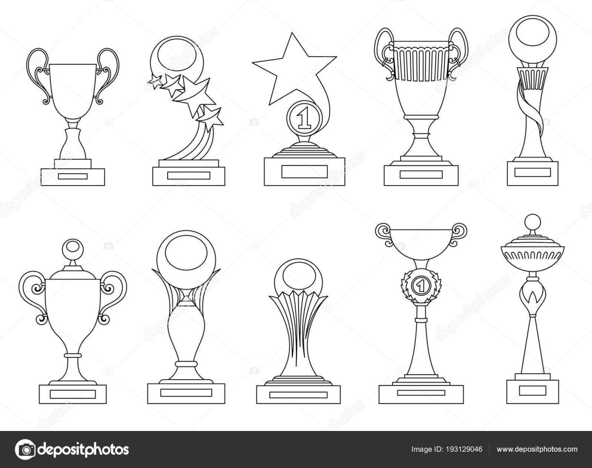 Раскраски кубки и медали