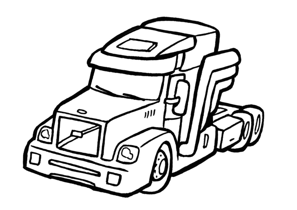 Эвакуатор контурный рисунок