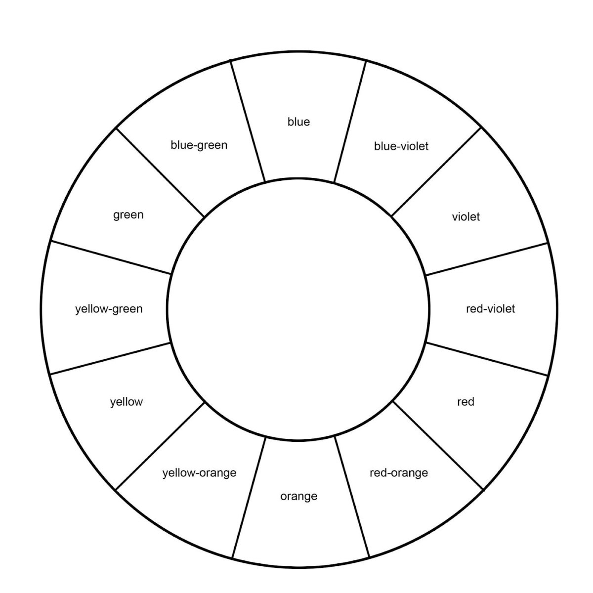 Цветовой круг шаблон