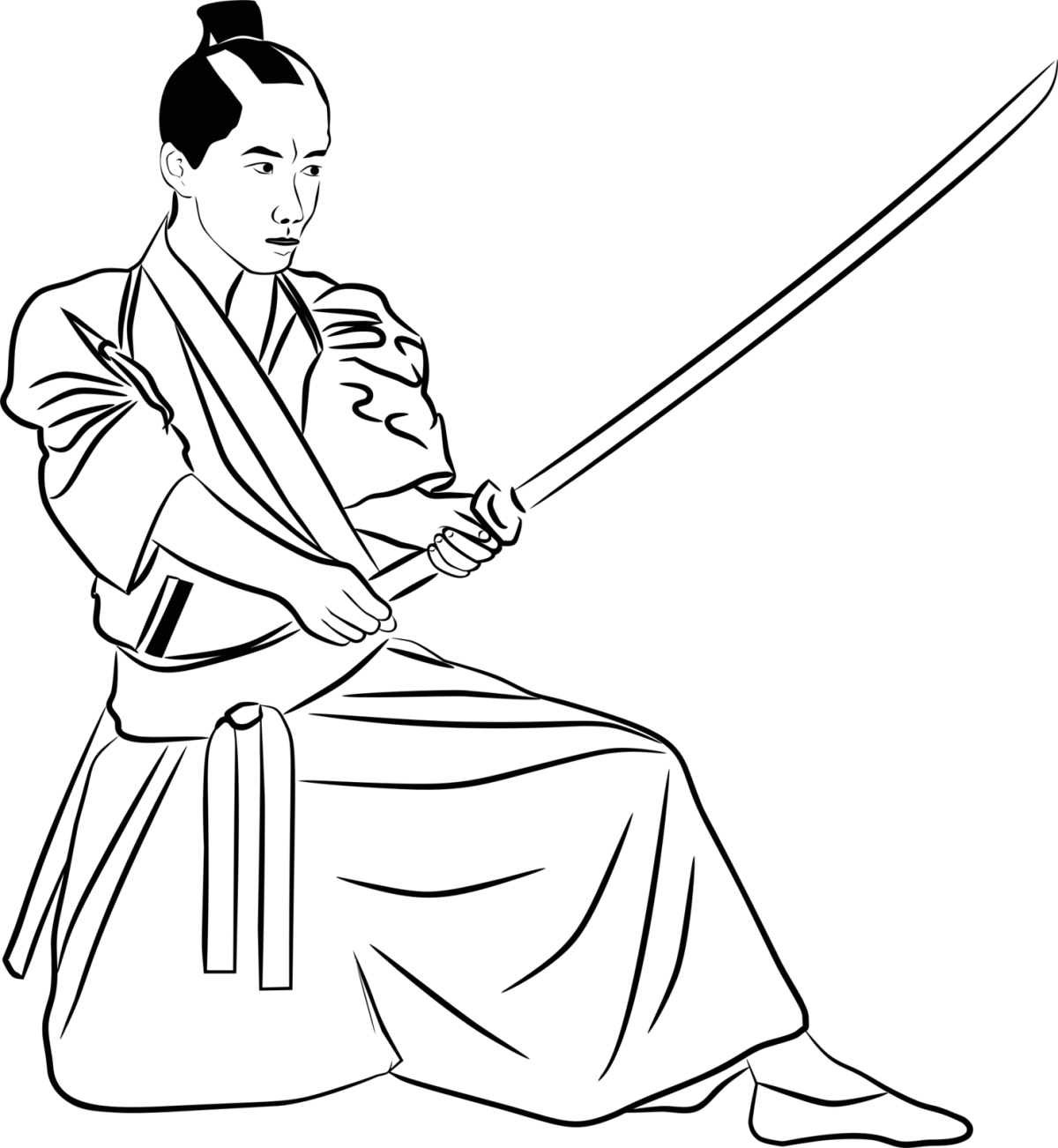 Самурай раскраска для детей