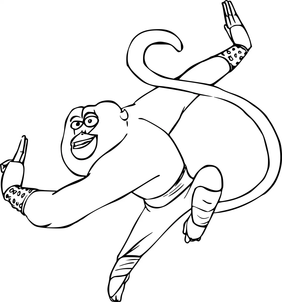 Тигрица из кунг фу Панда раскраска