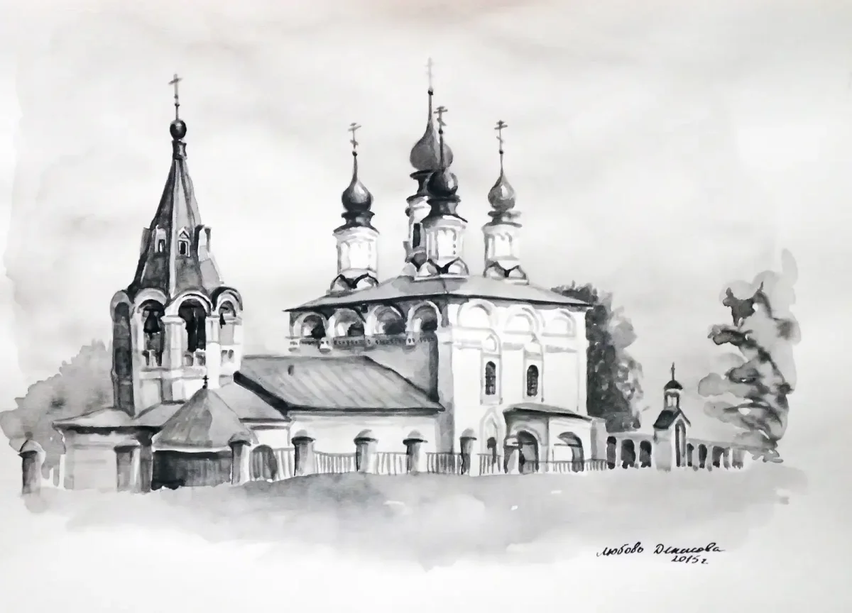 Великий Устюг Успенский собор набросок церкви